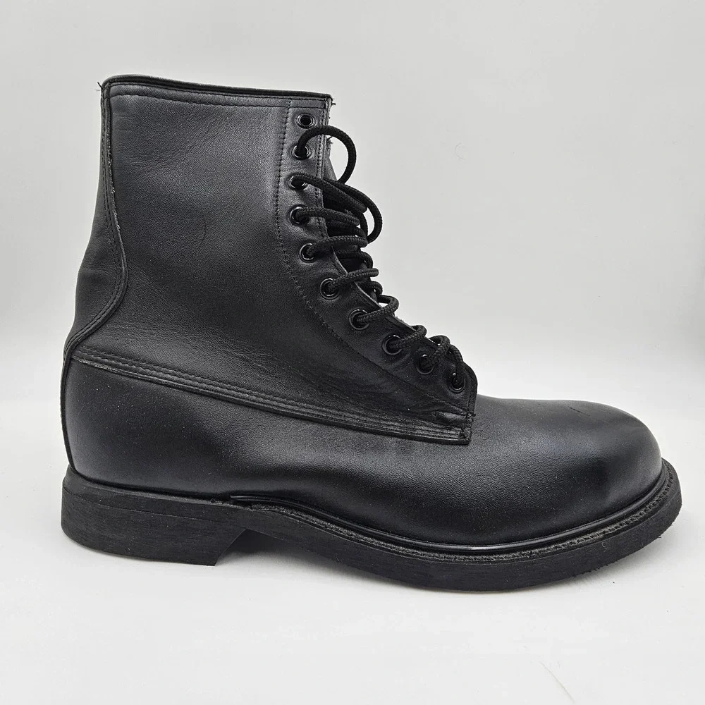 Wolverine World Wide Mens Black Leather Military Combat Boots 10‎ R 1994 Vintage